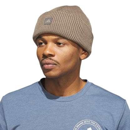 adidas Men's Premium Cuff Fold Beanie - color: Khaki Six/Grey Six