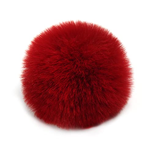 SUSULU Fluffy Faux Fur Pompom Ball with Tiny Cord for Hat Shoes Garment Accessories 2.8in Pack of 6pcs Burgundy - color: Burgundy