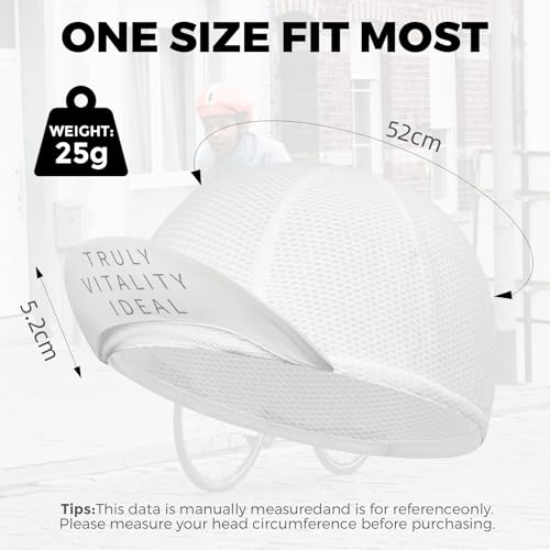 ROCKBROS Women Cycling Cap with Sun Visor Cooling Skull Cap Helmet Liner - color: Classic White