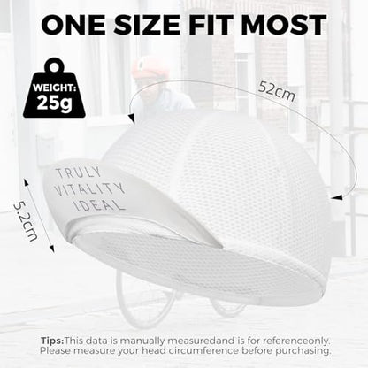 ROCKBROS Women Cycling Cap with Sun Visor Cooling Skull Cap Helmet Liner - color: Classic White