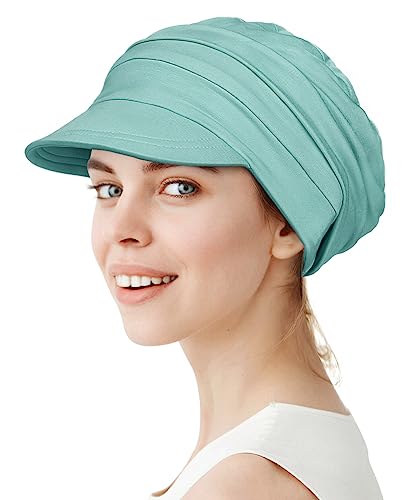 Alnorm Super Soft Breathable Viscose Slouch Hat Oversized Baseball Cap for Women - color: Grass Green