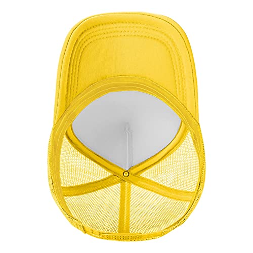 Mens Twisted Trucker Hat Mesh Snapback Adjustable Baseball Cap - color: Yellow