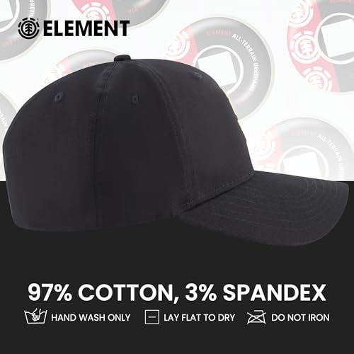 Element Unisex Adult Element Baseball Hat, Adult Flex Fit Active Sport Cap with Curved Brim - color: Black