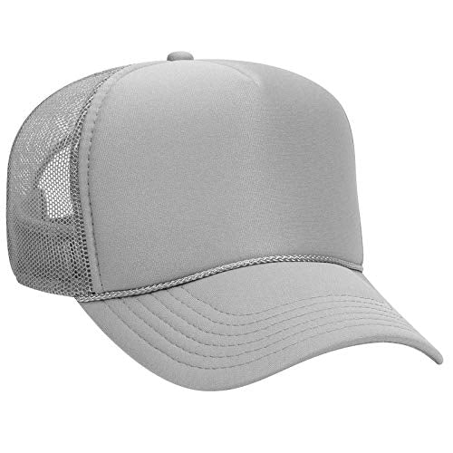 OTTO Wholesale 12 x Cap 5 Panel Mid Profile Mesh Back Trucker Hat - color: Gray