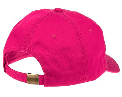 Gelante Cotton Twill Washed Unstructure Baseball Cap - Adjustable Blank Hat for Men Women - Wholesale Bulk Lot of 6 Pack - color: Solid Hot Pink