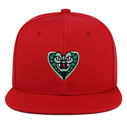 Snake Hip-Hop Snapback Hat Embroidered Baseball Cap Cobra - color: 12. Red