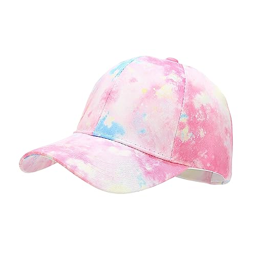 BEARUN Cotton Tie Dye Low Profile Cap Hiphop Baseball Cap Fashion Dad Hat - color: Pink