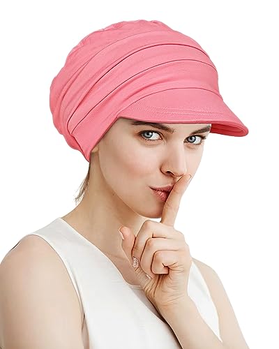 Alnorm Super Soft Breathable Viscose Slouch Hat Oversized Baseball Cap for Women - color: Peachy Pink