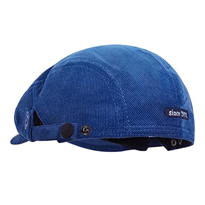 Croogo Men's Newsboy Flat Cap Corduroy Ivy Cap Casual Winter Duckbill Hat Irish Catsby Golf Beret Hat - color: Bl27-blue