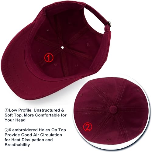 Loneshark Short Brim Baseball Cap for Running Small Bill Umpire Hat - color: Claret