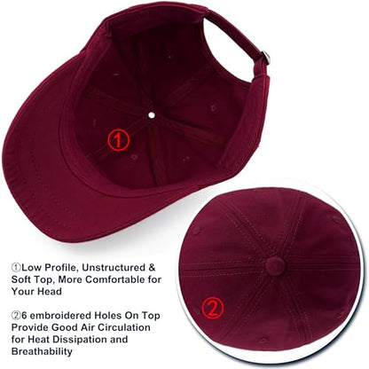 Loneshark Short Brim Baseball Cap for Running Small Bill Umpire Hat - color: Claret