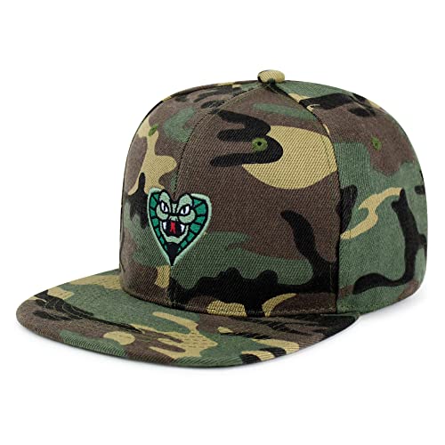 Snake Hip-Hop Snapback Hat Embroidered Baseball Cap Cobra - color: 14. Woodland Camo