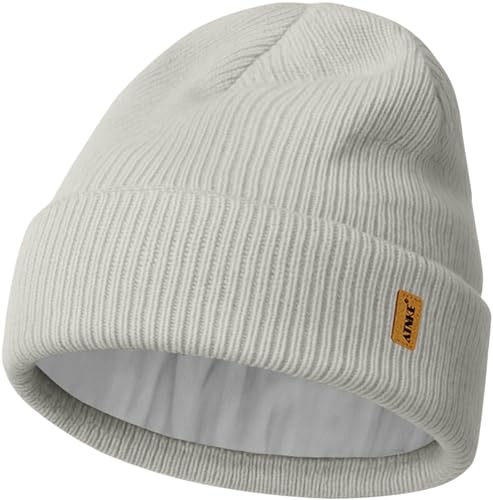 ATNKE Beanie for Men Women, Soft Warm Fleece Lined Winter Ski Beanies Hat Unisex Thick Stocking Knit Cuffed Skull Cap - color: #Light Gray