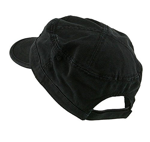 Wholesale Enzyme Washed Cotton Army Cadet Castro Hats - color: Black