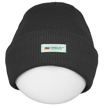 3M Thinsulate Women Men Unisex Knitted Thermal Winter Cap Casual Beanies - color: Black