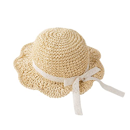 pureborn Baby Toddler Girls Straw Sun Hat Summer Beach Hat - color: Khaki, size: 6-24 Months
