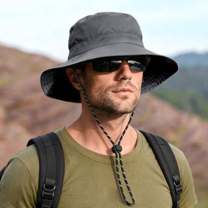 Unisex Waterproof Foldable Bucket Hat Packable Sun Cap for Hiking - color: Dark Gray