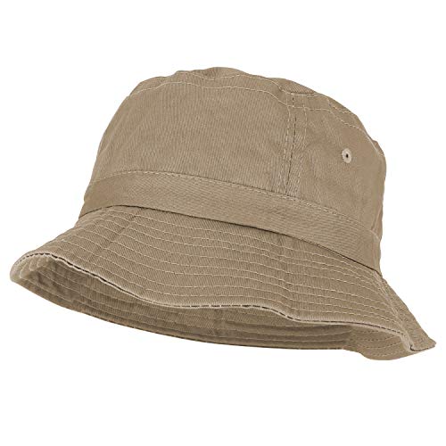 Armycrew Pigment Dyed Washed 100% Cotton Unisex Bucket Hat - color: Khaki