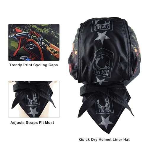 Motorcycle Helmet Balaclava Retro Men Summer Motorbike Skull Caps Sports Head Wrap Headband Running Cycling Bandana Hat - color: Red