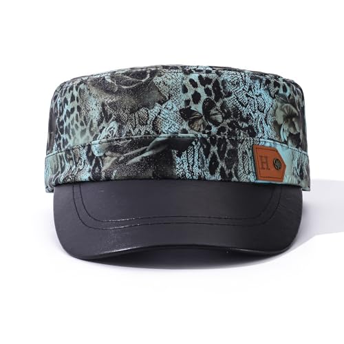 Men's Army Cap Short Brim Cadet Hats Trucker Dad Hat Army Military Flat Top Hats Short Bill Baseball Caps - color: Mg-jm2563-green