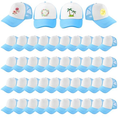 Hercicy 40 Pack Blank Trucker Hat Bulk - color: Light Blue