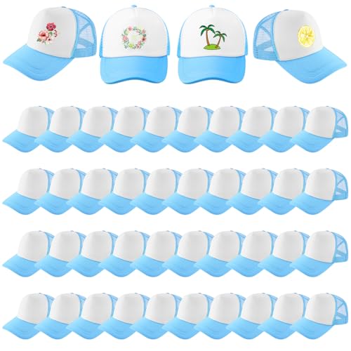 Hercicy 40 Pack Blank Trucker Hat Bulk - color: Light Blue