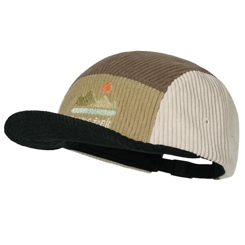 Clakllie Vintage Corduroy 5 Panel Hat Casual Short Brim Baseball Caps Unstructured Dad Hats Unisex Trucker Snapback Hat - color: Cdus-bswp2585-black