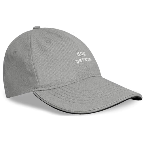 Headsweats Dad Hat – Men's Embroidered Twill Baseball Cap, Adjustable Strapback, Lightweight, Breathable - color: Light Grey/Dog