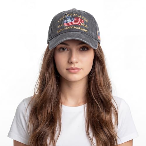 USA 250th Anniversary Baseball Cap Patriotic Embroidered American Hat - color: 2-gray