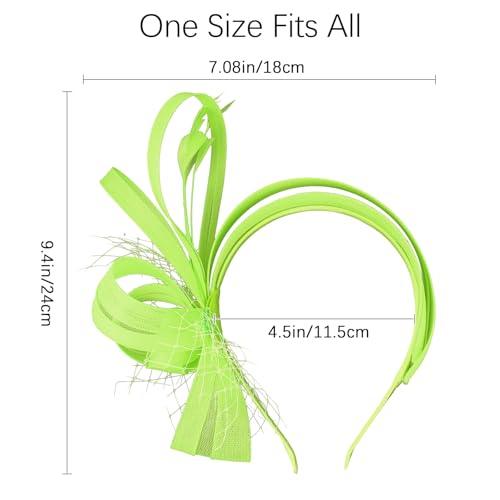 Fascinators Hats for Women, Fascinator Headband Tea Party Hat - color: Grass Green