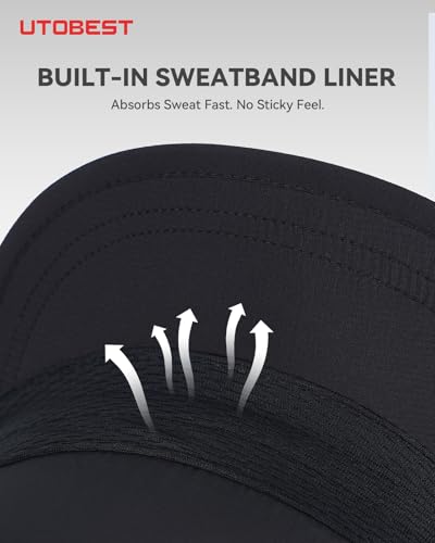 UTOBEST Race Day Performance Running Cap for Men Women - color: Black