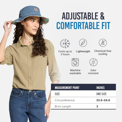 MISSION Cooling Bucket Hat - Unisex Wide-Brim Hat for Men & Women - Lightweight, Foldable & Durable - Cools Up to 2 Hours - color: Sea Palm