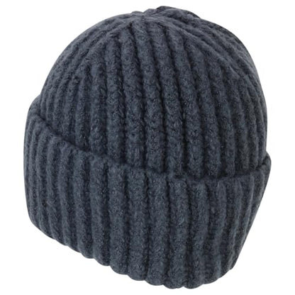 Heavyweight Thick Knit Warm Winter Beanie - color: Charcoal