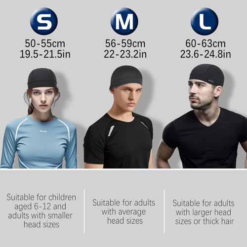 GXCROR Cooling Skull Cap Helmet Liner for Men Women, Moisture Wicking Cycling Cap - color: Black*1