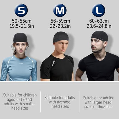 GXCROR Cooling Skull Cap Helmet Liner for Men Women, Moisture Wicking Cycling Cap - color: Black*1