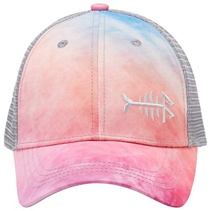 BASSDASH Altimate Fishing Hat Mesh Back for Men Women Adjustable Baseball Trucker Cap - color: Rosy Clouds