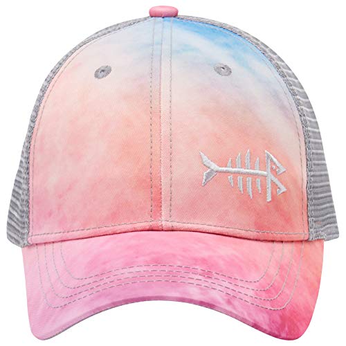 BASSDASH Altimate Fishing Hat Mesh Back for Men Women Adjustable Baseball Trucker Cap - color: Rosy Clouds