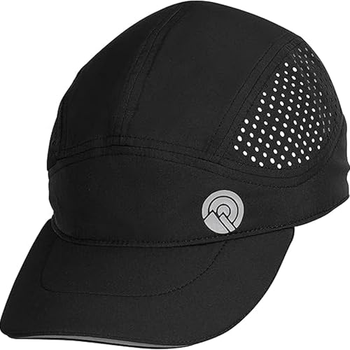 OutdoorEssentials Running Hat - Breathable Running Hats for Women & Men - Jogging Exercise Hiking Cap - Trail Baseball Tennis - color: Black