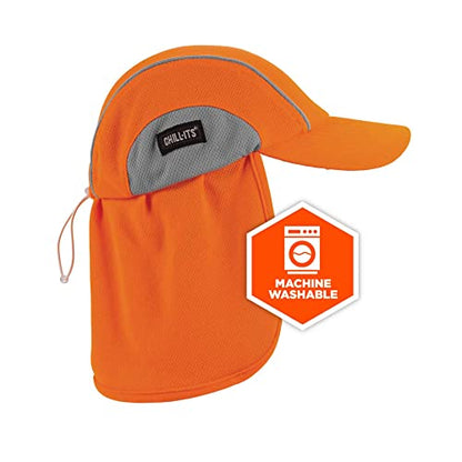 Ergodyne Womens High-performance Hat And Neck Shade Baseball Cap, Orange - color: Orange
