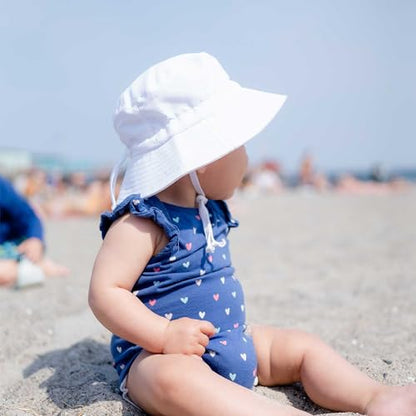 JAN & JUL Kids' Quick Dry Beach Bucket Sun-Hat for Swimming - color: White, size: 2-5T