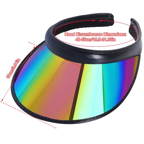 2 Pack Sun Visor Hats Women UV Sports Iridescent Multi Color Tennis Golf UPF Cap Headwear for Men Women Outdoor Summer Travel - color: Khaki & Black