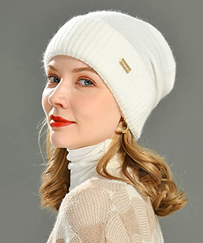 jaxmonoy Slouchy Beanies for Women Winter Lightweight Ladies Knit Hat Cuffed Soft Warm Slouch Beanie Cap - Brown - color: Mixed Pink