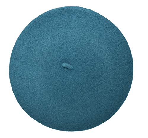 French Style Lightweight Casual Classic Beanie Solid Color Wool Beret - color: Turquoise