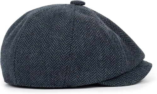 Kid's 20s Winter Newsboy Cap - Knitted Beret Peaked Hat for Boys Girls 4 to 9 Years - color: Navy Blue