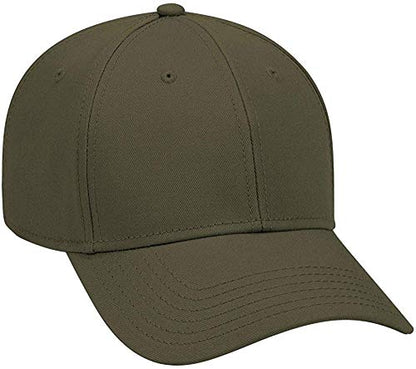 Ashen Fane 6 Panel Structured Low Profile Superior Cotton Twill Basic Baseball Hat - color: Dark Olive Green