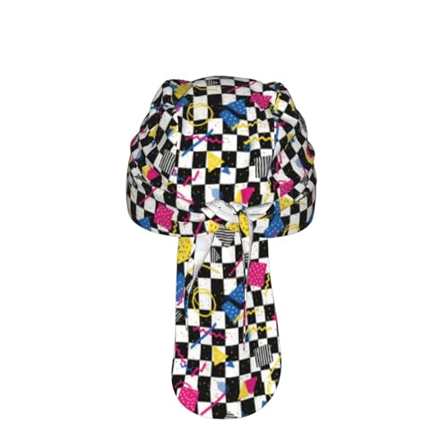 Adjustable Cycling Cap, Quick Dry Sports Bandana Skull Cap Helmet Liner - color: Retro 80s 90s Style Checkered