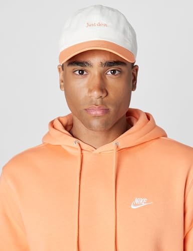 Nike Unisex Adult Club Unstructured Just Do It Cap Hat | Mens and Womens - color: Sail/Orange Frost/Orange Frost, size: Large-X-Large