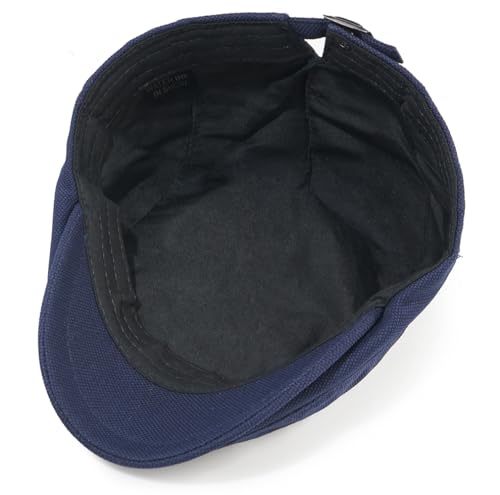 Newsboy Hats for Men Flat Cap Adjustable Irish Cabbie Ivy Driving Hunting Hat - color: Navy