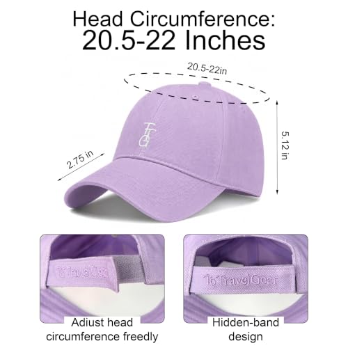 Kids Washed Cotton Baseball Cap, Unstructured Adjustable Toddler Hat for Boys & Girls - color: Lavender