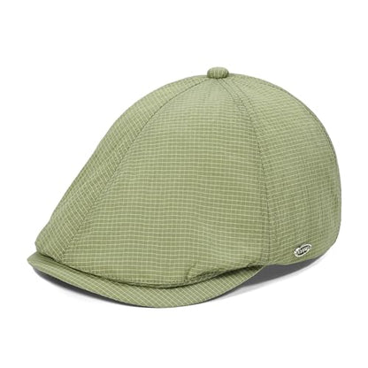 CLAPE Lightweight Breathable Flat Hat, Water-Resistant Newsboy Cap - color: Nb2609-green